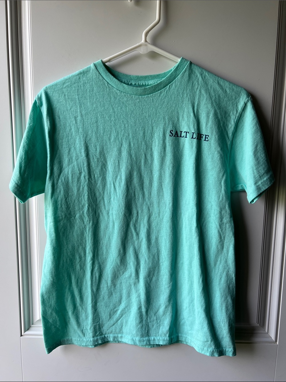 Salt Life youth Short Sleeve Tee - Aqua Green and dark blue